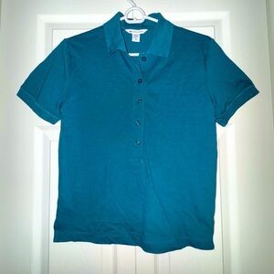 Athleta dark Turquoise Polo Shirt. Split side. Size XS.